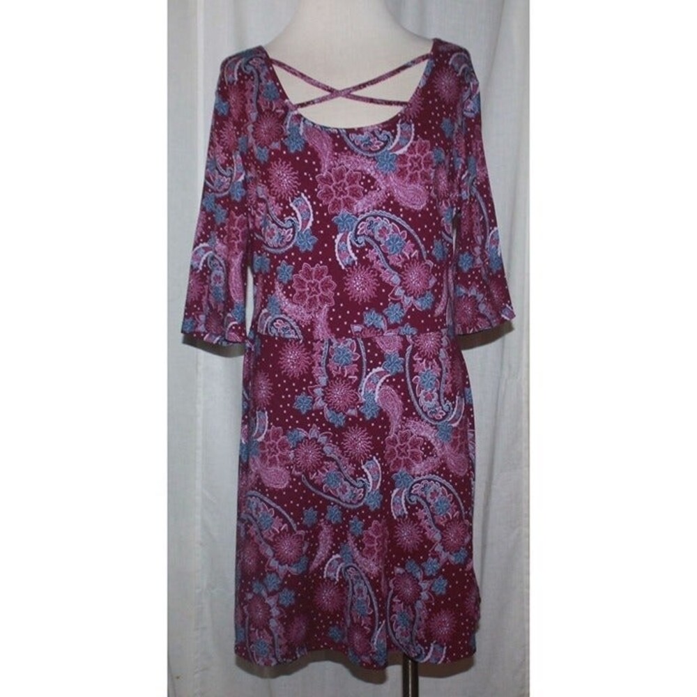 Joe Boxer Purple & Blue Paisley Stretch Soo Soft Strap Casual Dress Size XL